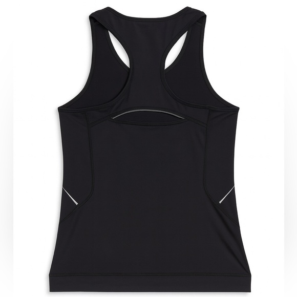 New Adidas Black Racerback Athletic Tank Top Reflective Detail Zip Pocket Size M - Picture 3 of 9